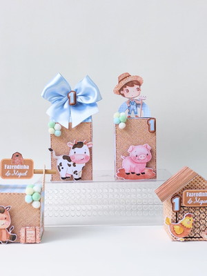 Personalizados fazendinha aquarela menino 20 peças