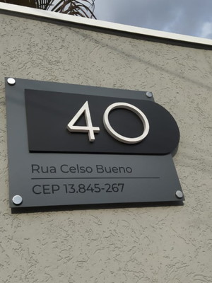Algarismo residencial acm com pvc - 2 dígitos 60x45