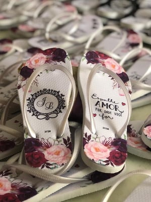 Chinelo casamento marsala personalizado