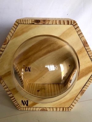 Nicho hexagonal com acrílico para gatos