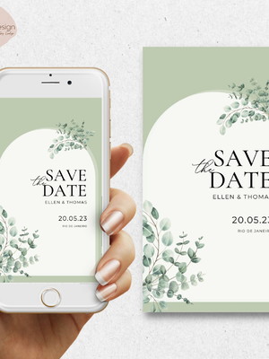 Save the date digital - verde