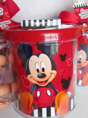 Caneca com kit colorir - mickey