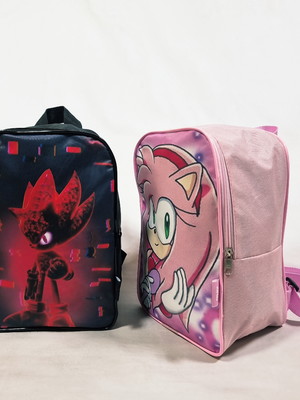 Lembrancinha mochila no tema sonic e amy rose