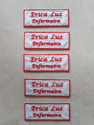 Patch bordado termocolante kit 5 nomes