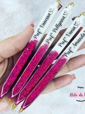 Caneta personalizada com nome, frase em resina