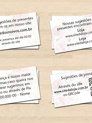 Tag com lista de presente.
