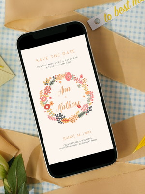 Save the date animado - floral