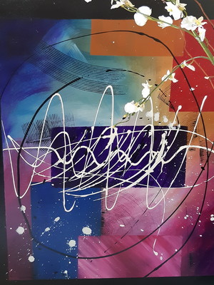 Pintura abstrata em acrílico