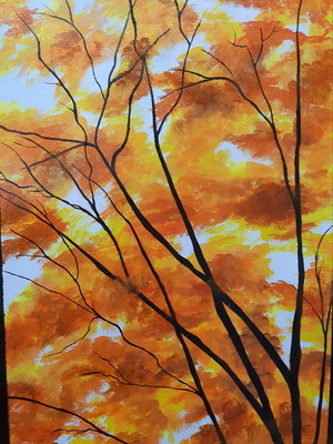 Pintura abstrata em acrílico
