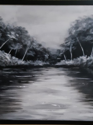 Pintura abstrata em acrílico