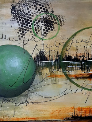 Pintura abstrata em acrílico