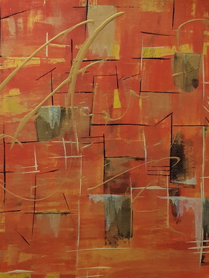 Pintura abstrata em acrílico