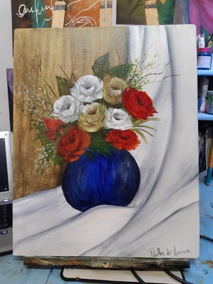 Pintura em acrílico flores