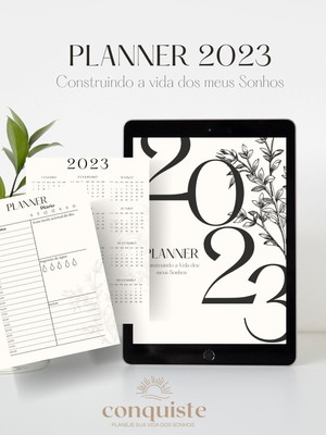 Planner digital 2023 construindo meus sonhos a4- minimalista
