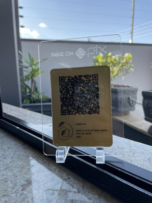 Placa de pix - modelo mini quartzo acrílico 6