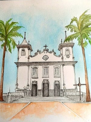 Aquarela para convite de casamento