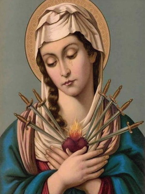 Placa decorativa quadro nossa senhora das dores em mdf