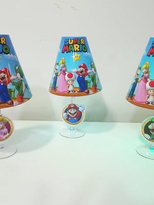 Centro de mesa abajur mario com led