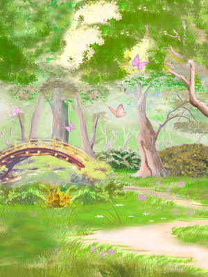 Painel de festa em tecido sublimado floresta encantada 6x3m