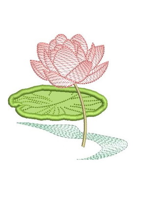 Matriz de bordado flor vitória-régia com aplique