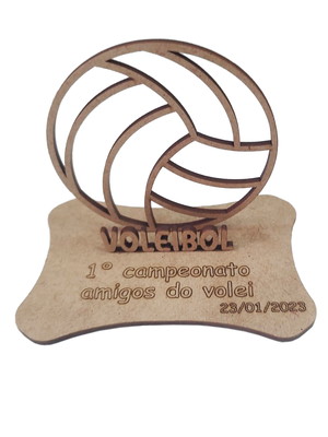 Kit 15 troféus voleibol c/ base corte laser