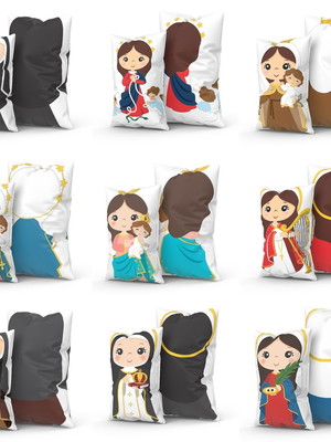 44 artes para naninhas santinhos católicos editável em corel
