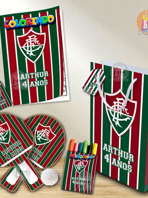 Kit completo sacolinha personalizada fluminense