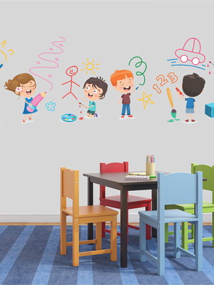 Adesivo de parede escola aula colégio crianças e732