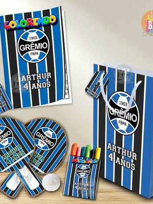 Kit completo sacolinha personalizada grêmio