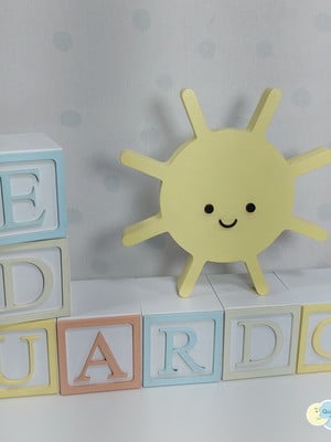 Cubo letras nome infantil 8x8cm kit com 7 un