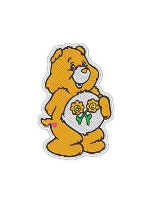 Patch bordado termocolante ursinhos carinhosos - laranja