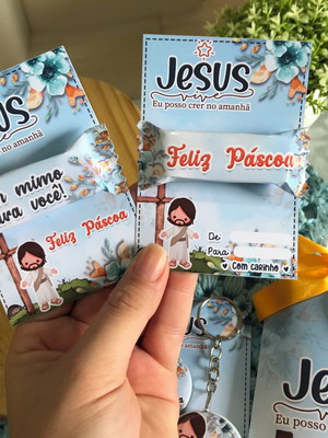 Card com bala- páscoa cristã