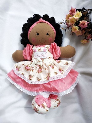 Boneca de pano negra 40 cm