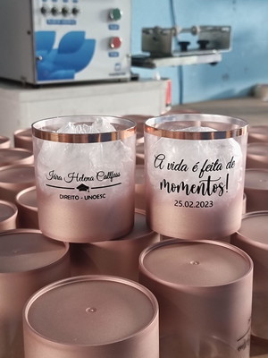Copos de whisky - degradê rose gold formatura