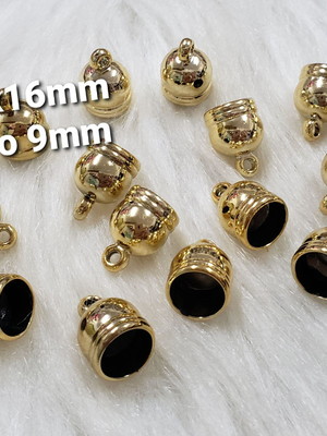 Terminal abs plástico dourada 12x16mm furo 9mm