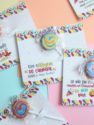Card com pirulito- carnaval