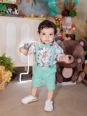 Conjunto animais no bosque