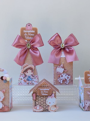 Personalizados fazendinha aquarela rose 50 peças
