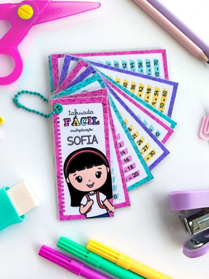 Chaveiro tabuada personalizada