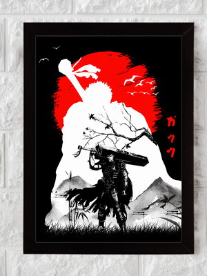 Berserk, série, mangá, geek, nerd,quadro com moldura 33x24cm