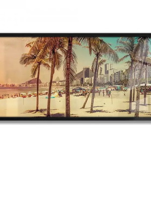 Quadro decorativo slim rio de janeiro foto antiga-31x64cm