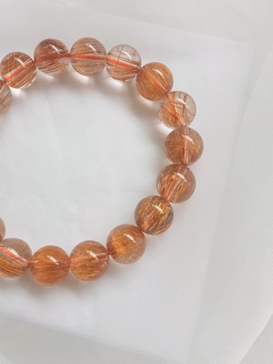 Pulseira quartzo rutilado de cobre (qualidade extra)