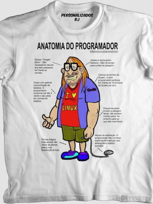 Camiseta engraçada anatomia do programador