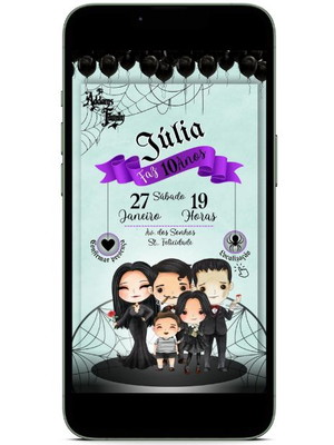 Convite digital wandinha familia adams
