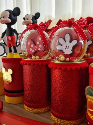 Lembrancinha mickey e minnie - 5 tubolatas