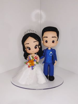 Topo de bolo para casamento noivos cruzeirense e petista