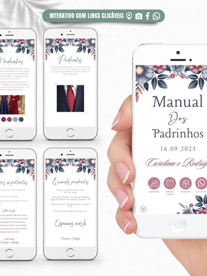 Manual dos padrinhos digital interativo vermelho e azul