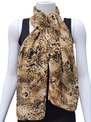 Echarpe animal print em seda