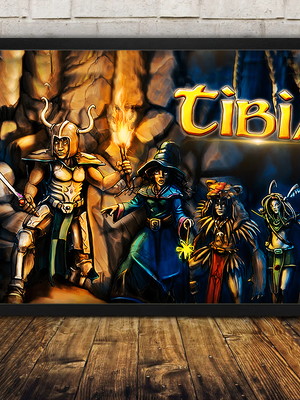 Tibia, rpg, gamer, jogo, nerd, quadro com moldura 33x24cm