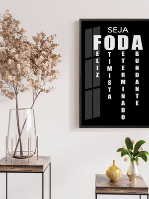 Quadro decorativo frase motivação moderno com vidro moldura